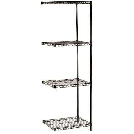 Global Industrial 5 Tier Black Epoxy Wire Shelving Add-On Unit, 72W x 24D x 63H B2335871